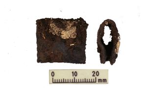 A clasp from the Viking warrior's shield found during the original excavations in 1998-2000. The clasp was found in the same grave as the human and animal remains analyzed during the latest research.
