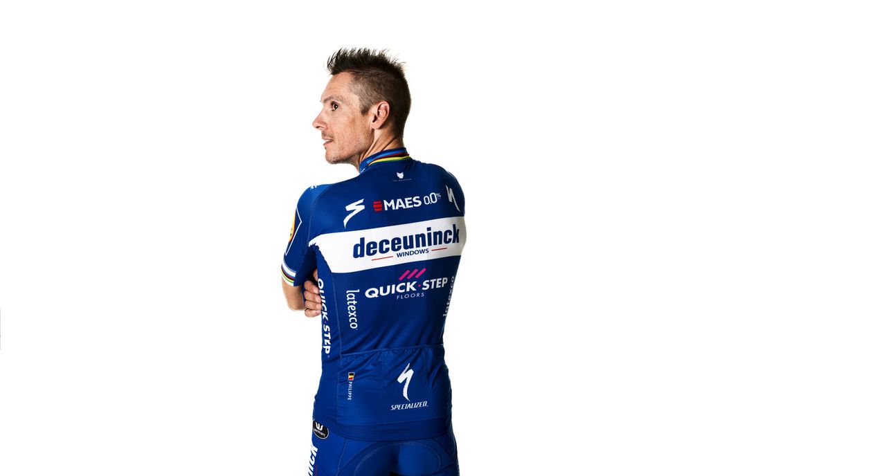 A look at the back of the jersey with Philippe Gilbert