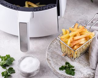 French fries cooked using an air fryer