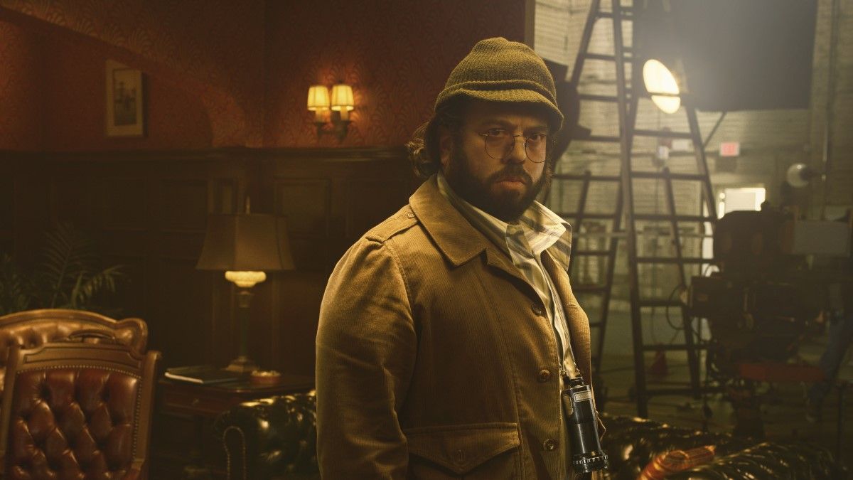 Dan Fogler as Francis Ford Coppola on set in The Offer