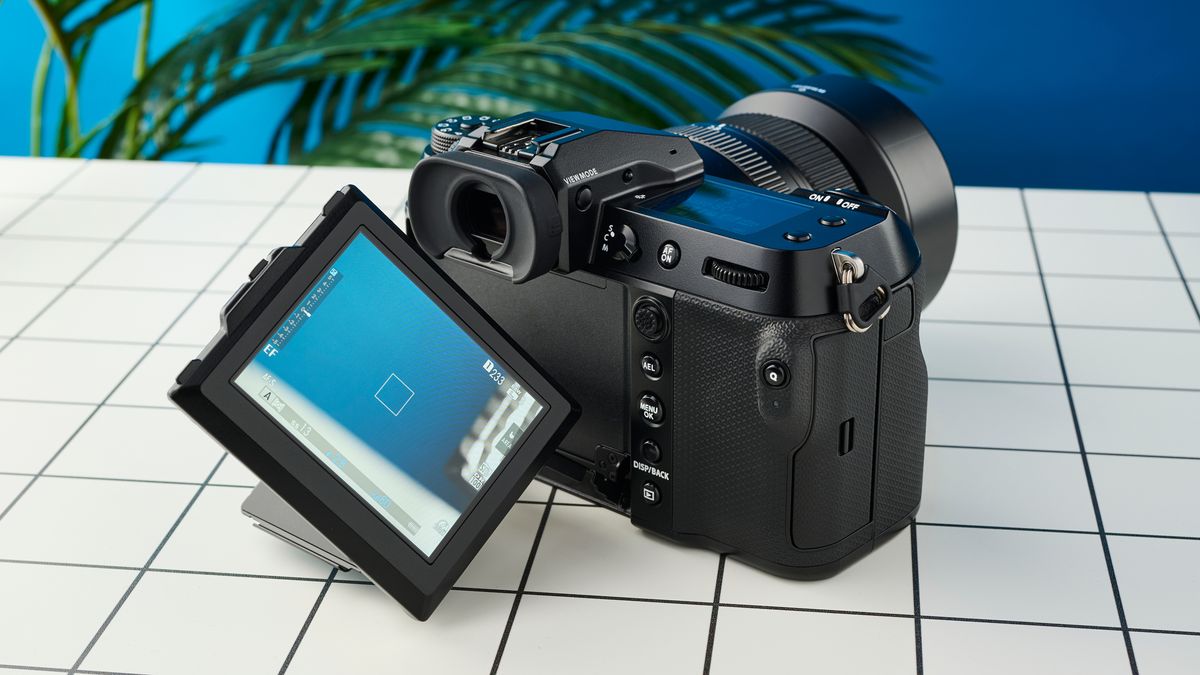 The Fujifilm GFX100S II tilting screen