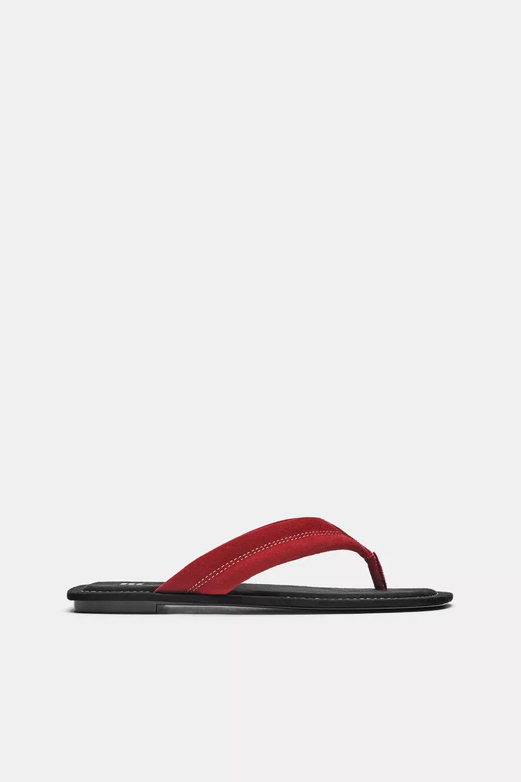 pullandbear, Flat Leather Sandals