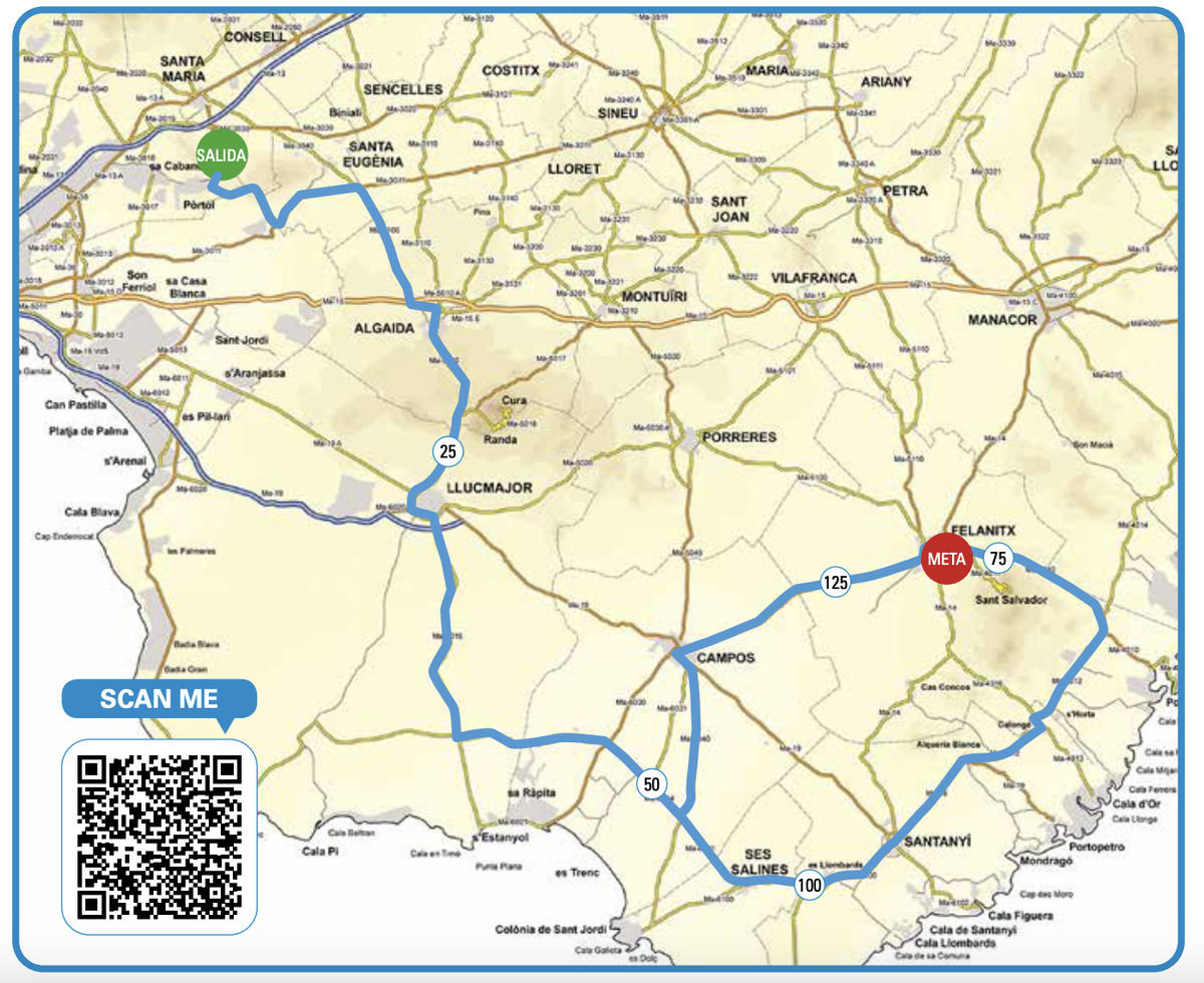 Trofeo Marratix-Felanitx 2025 route map