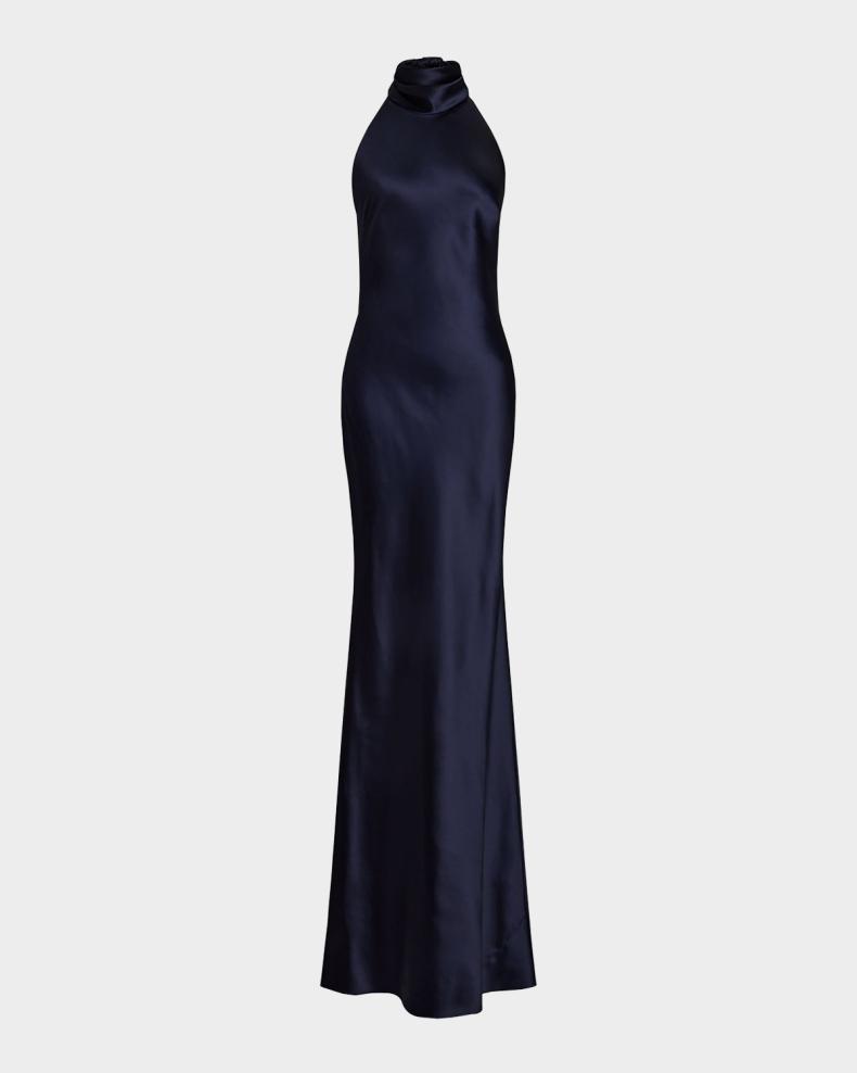 Chilton Stretch Satin Evening Dress