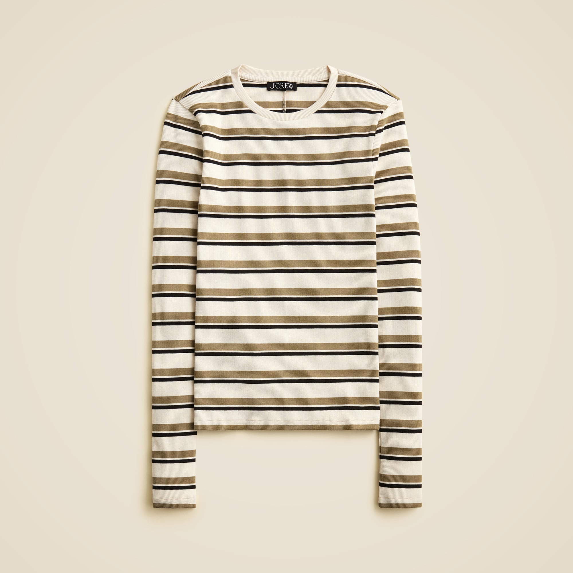 Perfect Rib Long-Sleeve T-Shirt in Stripe