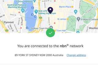 Screenshot of NBN website showing live connection status