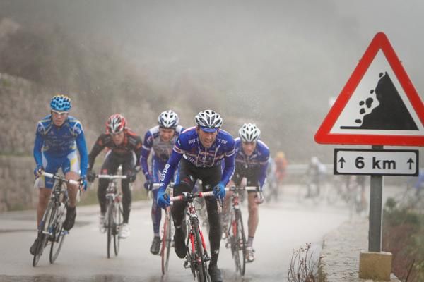 The peloton behind was in pieces after just 7kms of climbing.