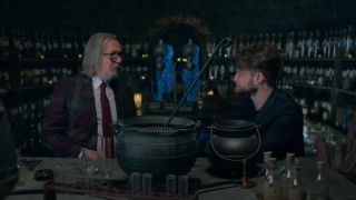 Gary Oldman and Daniel Radcliffe in Harry Potter Return To Hogwarts