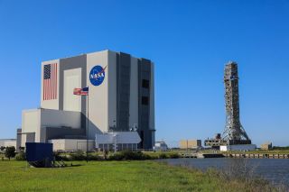 The mobile launcher that will be used during the Artemis 1 mission arrived at Kennedy Space Center's Vehicle Assembly Building in October 2020.