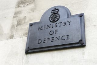 Ministry of Defence plaque in London, UK. 