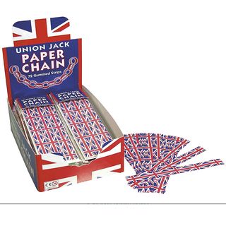 Union Jack paper chain coronation decorations
