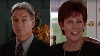 Side by side of Mark Harmon and Jamie Lee Curtis from Freaky Friday.