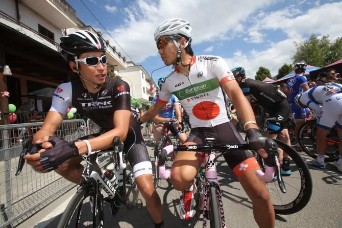 Japanese riders Fumiyuki Beppu (Trek) and Yukiya Arashiro (Europcar)
