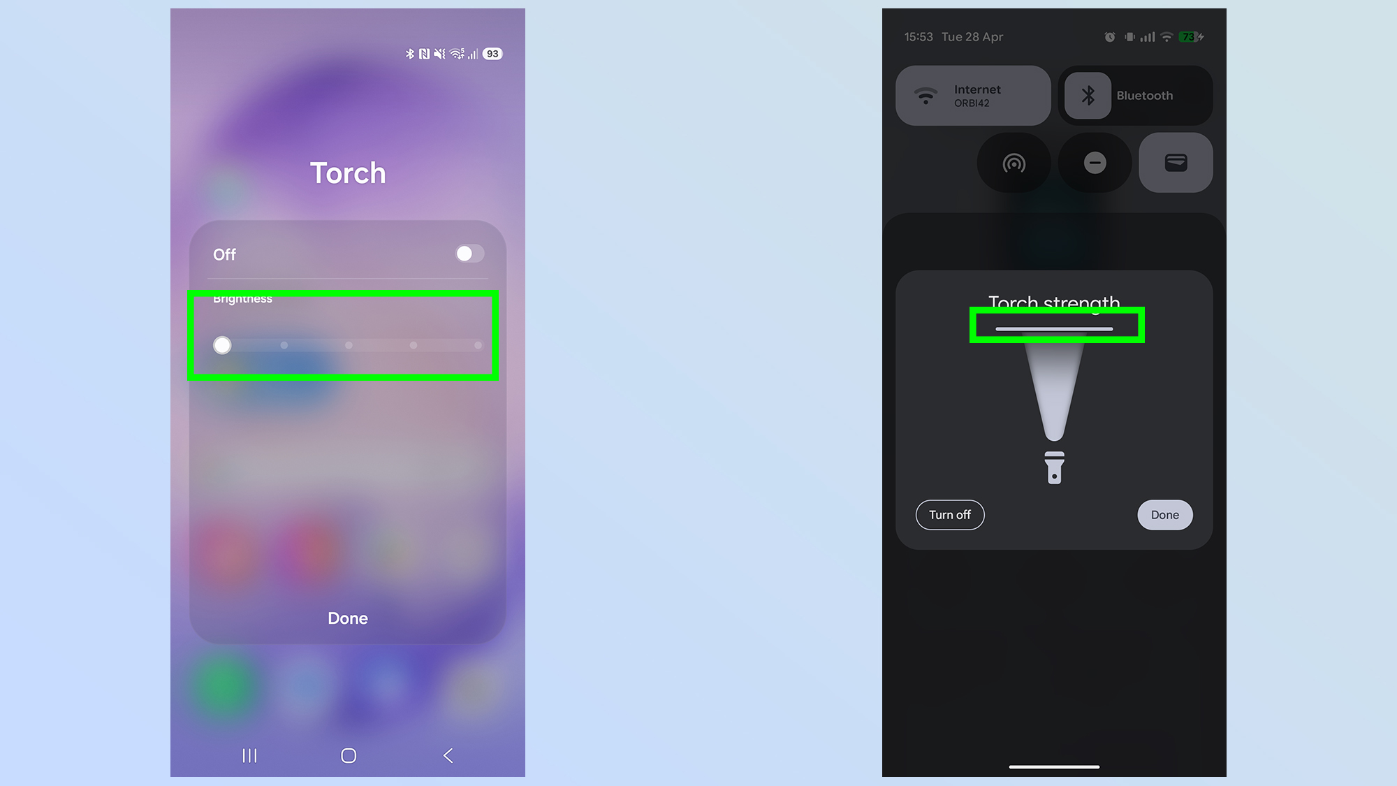 نحوه تنظیم روشنایی چراغ قوه در galaxy s26