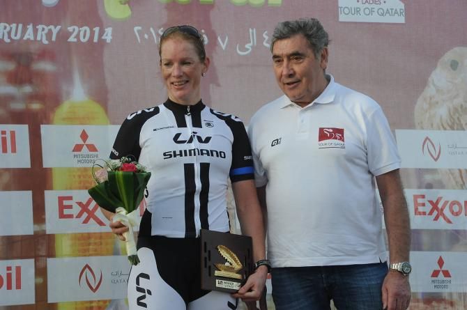 Kirsten Wild (Liv-Shimano) and Eddy Merckx