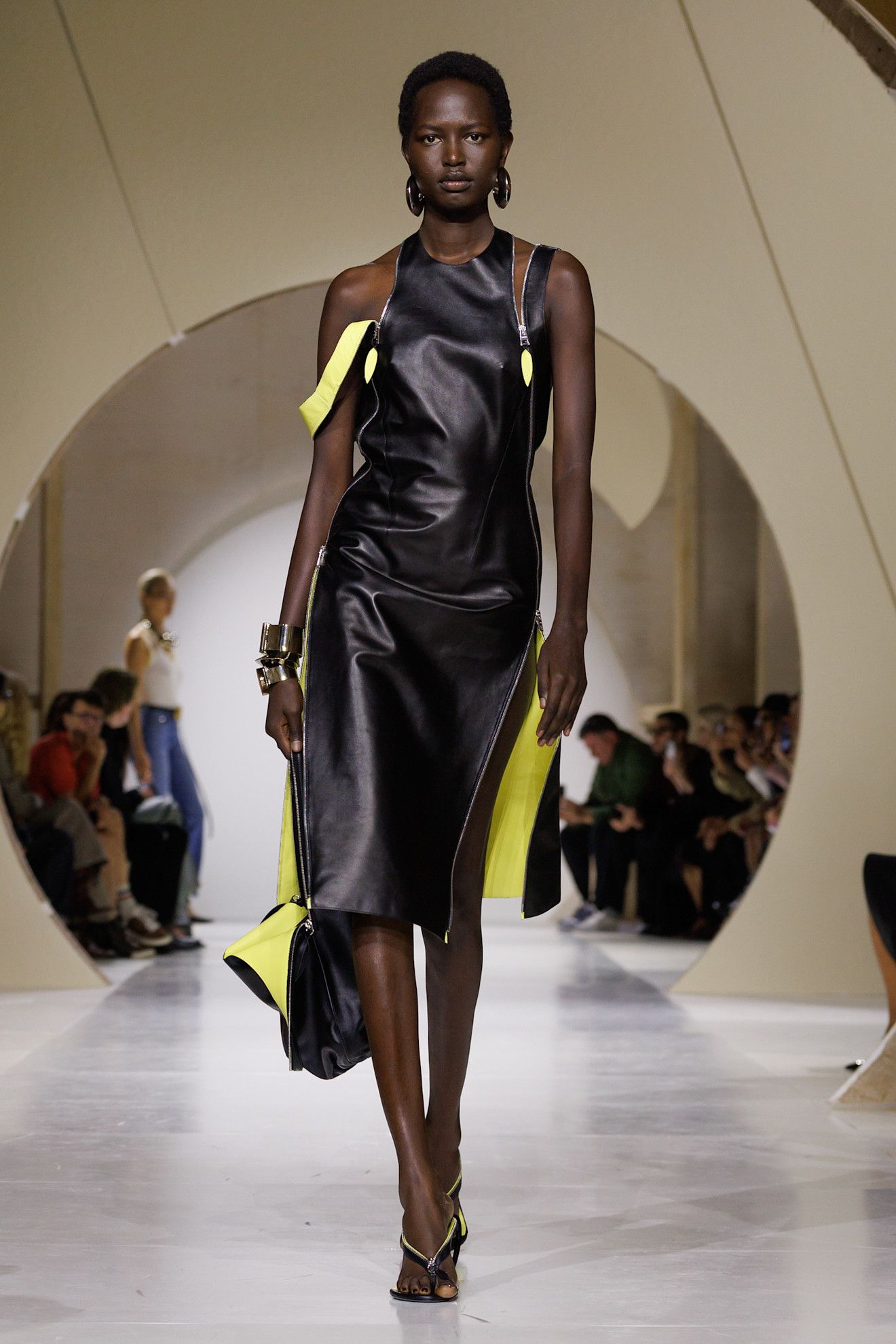 a model walks the givenchy runway.