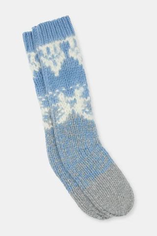 Best Fuzzy Socks | Layayette148 Responsible Cashmere-Mohair Wool Hand-Knit Fair Isle Socks