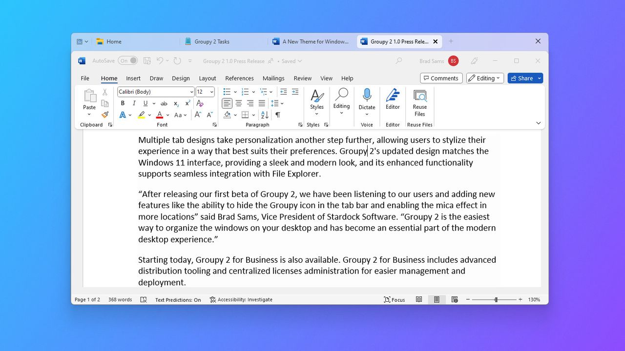 Groupy 2 new experience for organizing tabs on Windows 11 and Windows 10