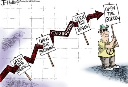 Editorial Cartoon U.S. coronavirus reopenings schools