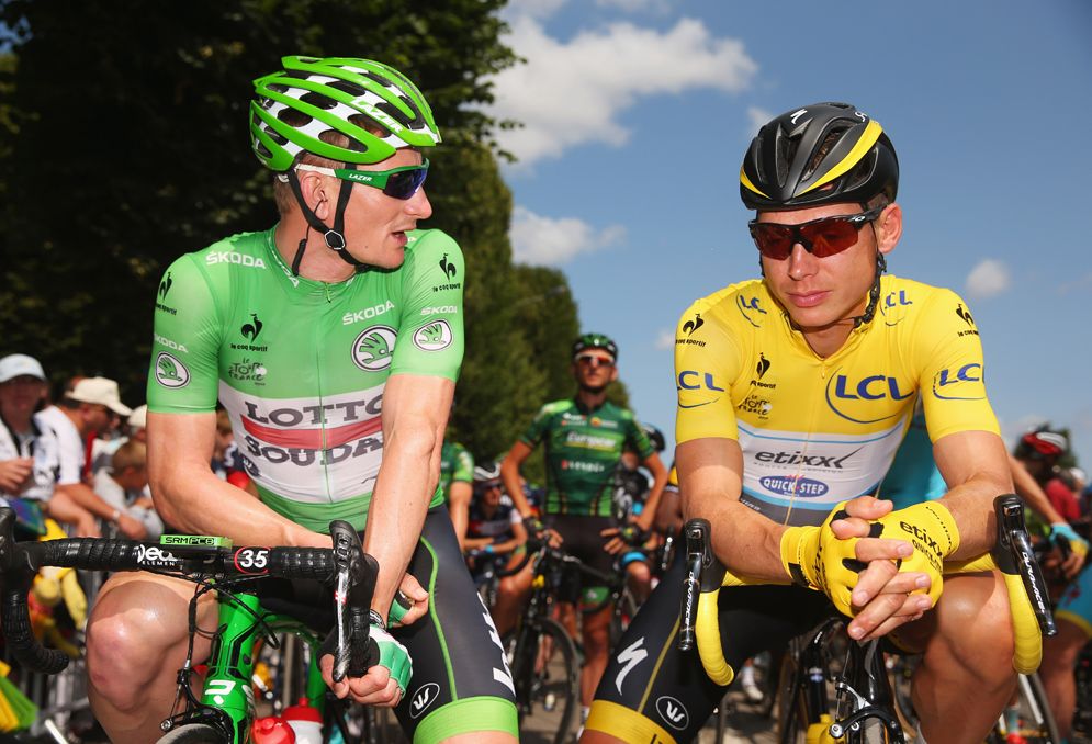Andre Greipel and Tony Martin on the start line