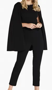 Long Cape Sleeve Stretch Crepe Jumpsuit, $179 (£146) | Nordstrom