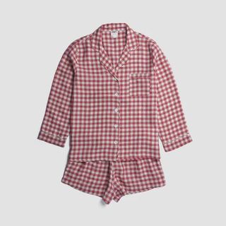 Piglet in Bed Gingham Pyjama Shorts Set