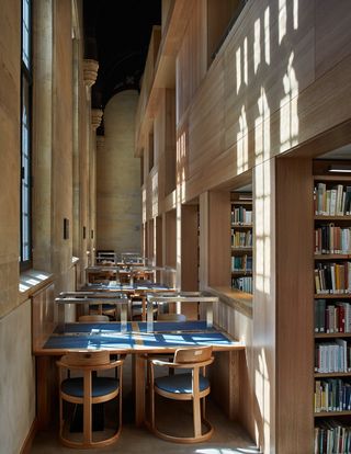 Inside the Magdalen College library