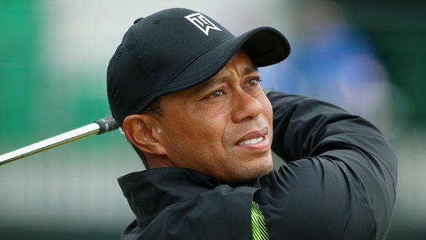 Tiger Woods during a practice round at Hoylake