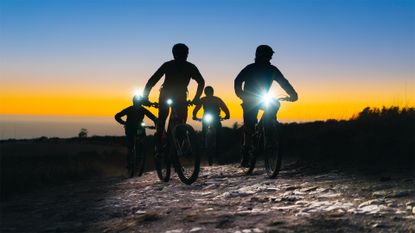 Cyclists in twilight