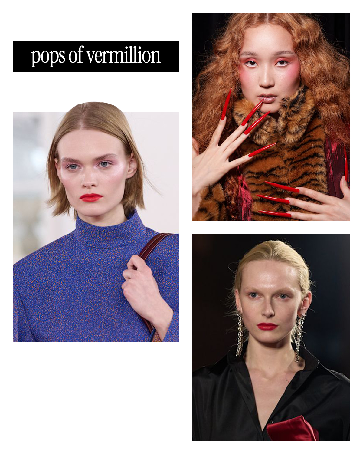 Pops of vermillion collage