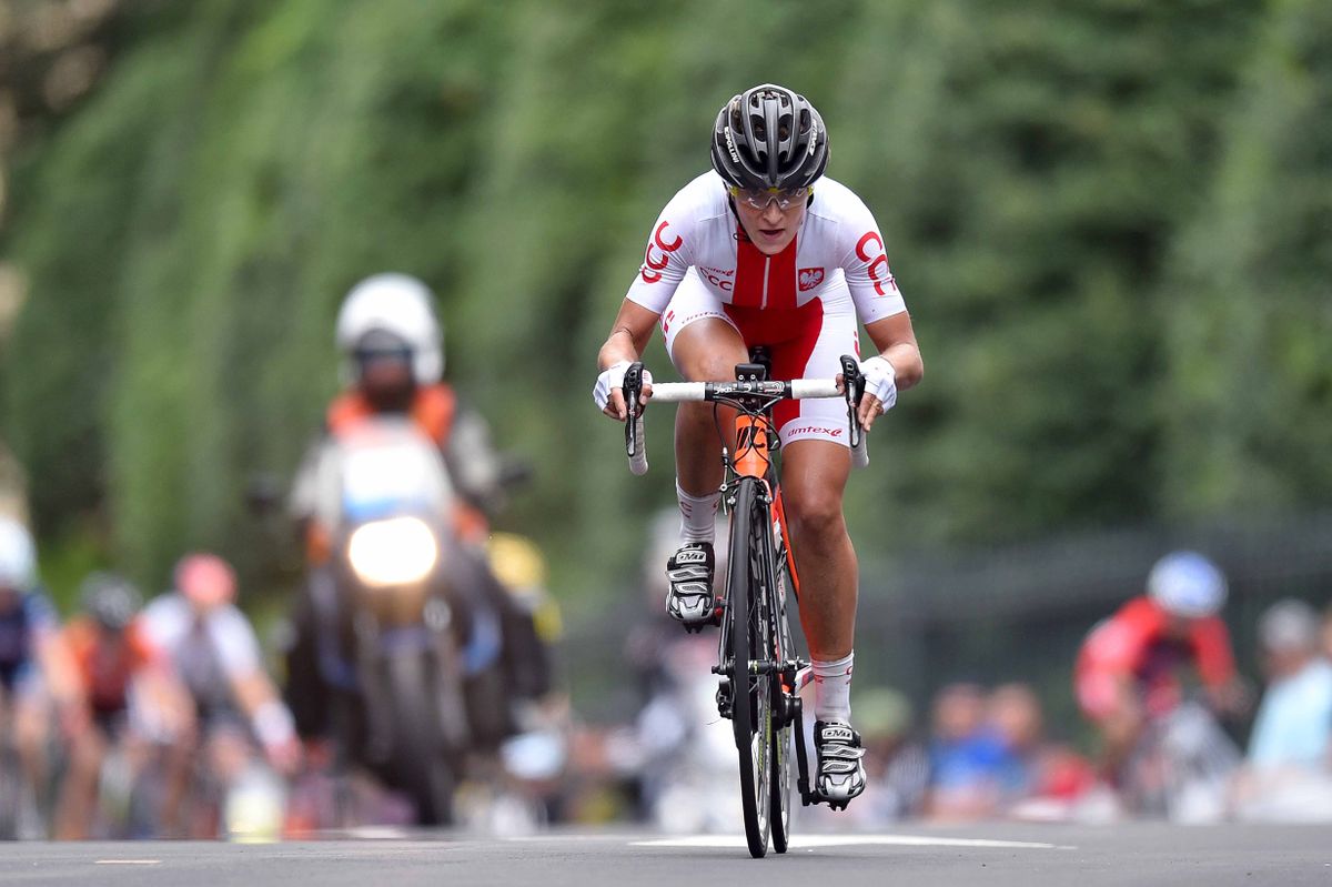 Katarzyna Niewiadoma (Poland) riding to seventh