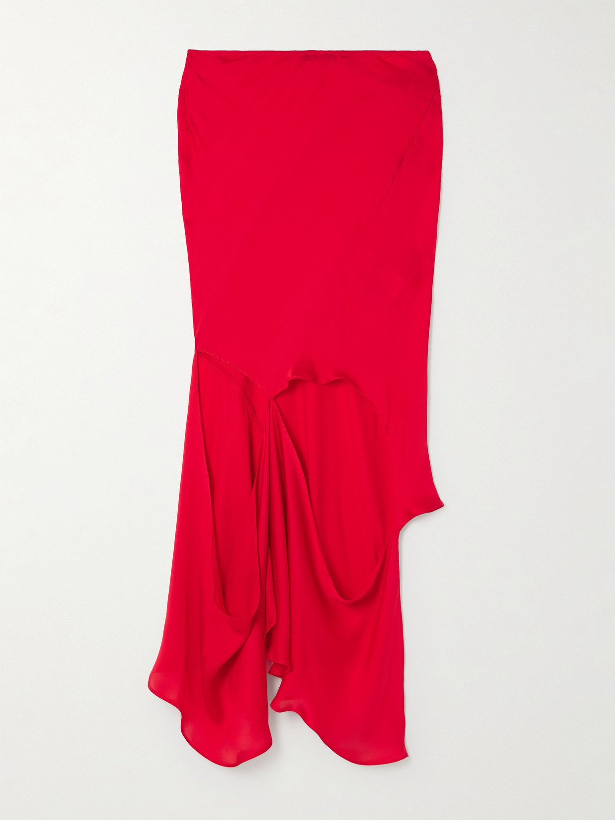 Acne Studios Asymmetric Cutout Silk Midi Skirt