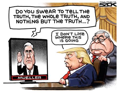 Political Cartoon U.S. Mueller Subpoena Trump Truth Testimony