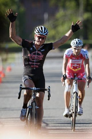 Jonathan Page (Planet Bike) outsprints Christian Heule (Rendementhypo Cycling Team) to win the Rad Racing Gran Prix.