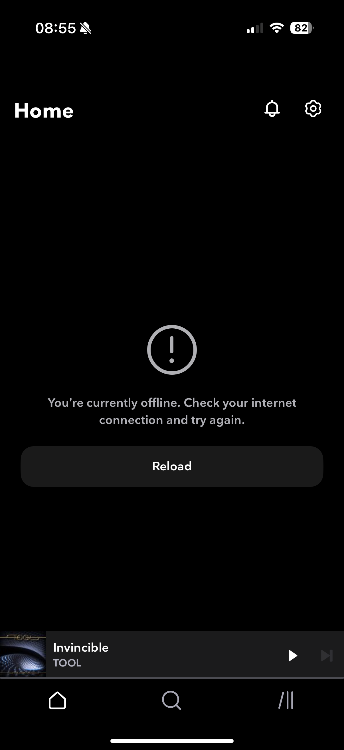 Tidal down on iOS