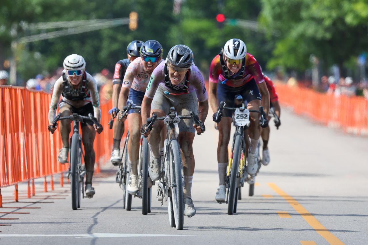 Rosa Klöser wins the women&#039;s elite race at Unbound. 