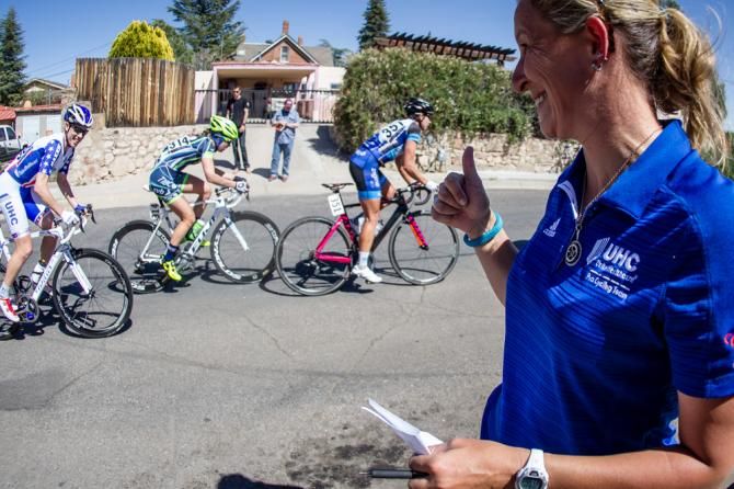 UnitedHealthcare team director Rachel Heal giving the thumbs up to go for the win.