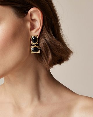 Crystal-Embellished Drop Earrings