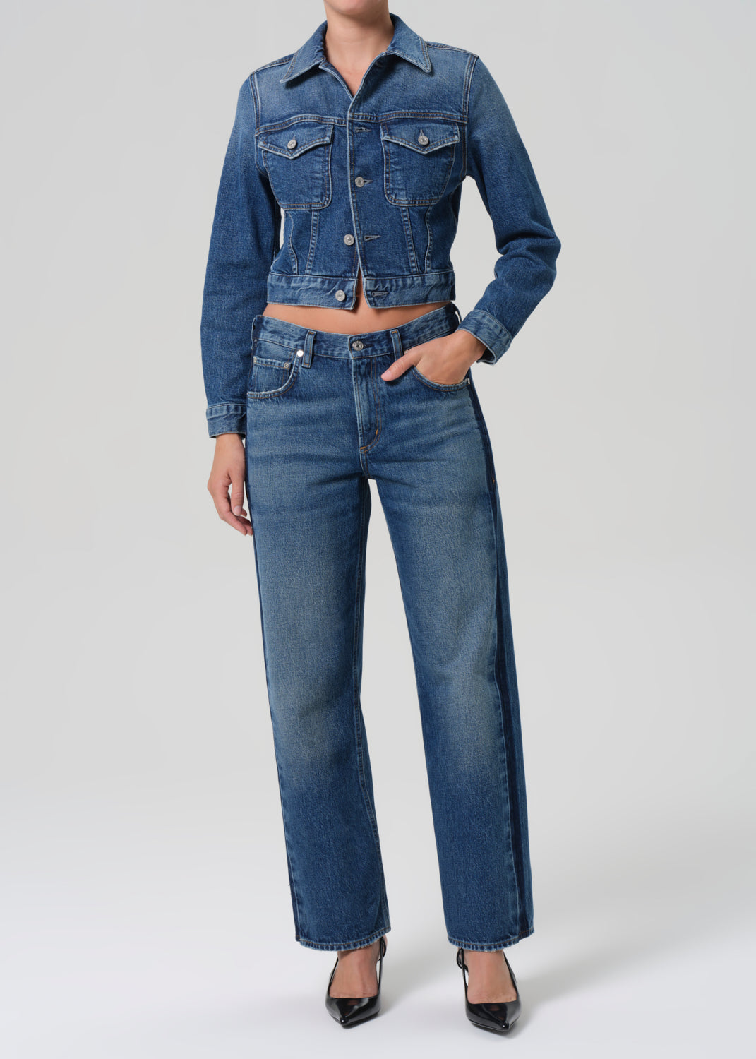 Lindz Easy Straight Tuxedo Stripe in Liro - 23 / Liro