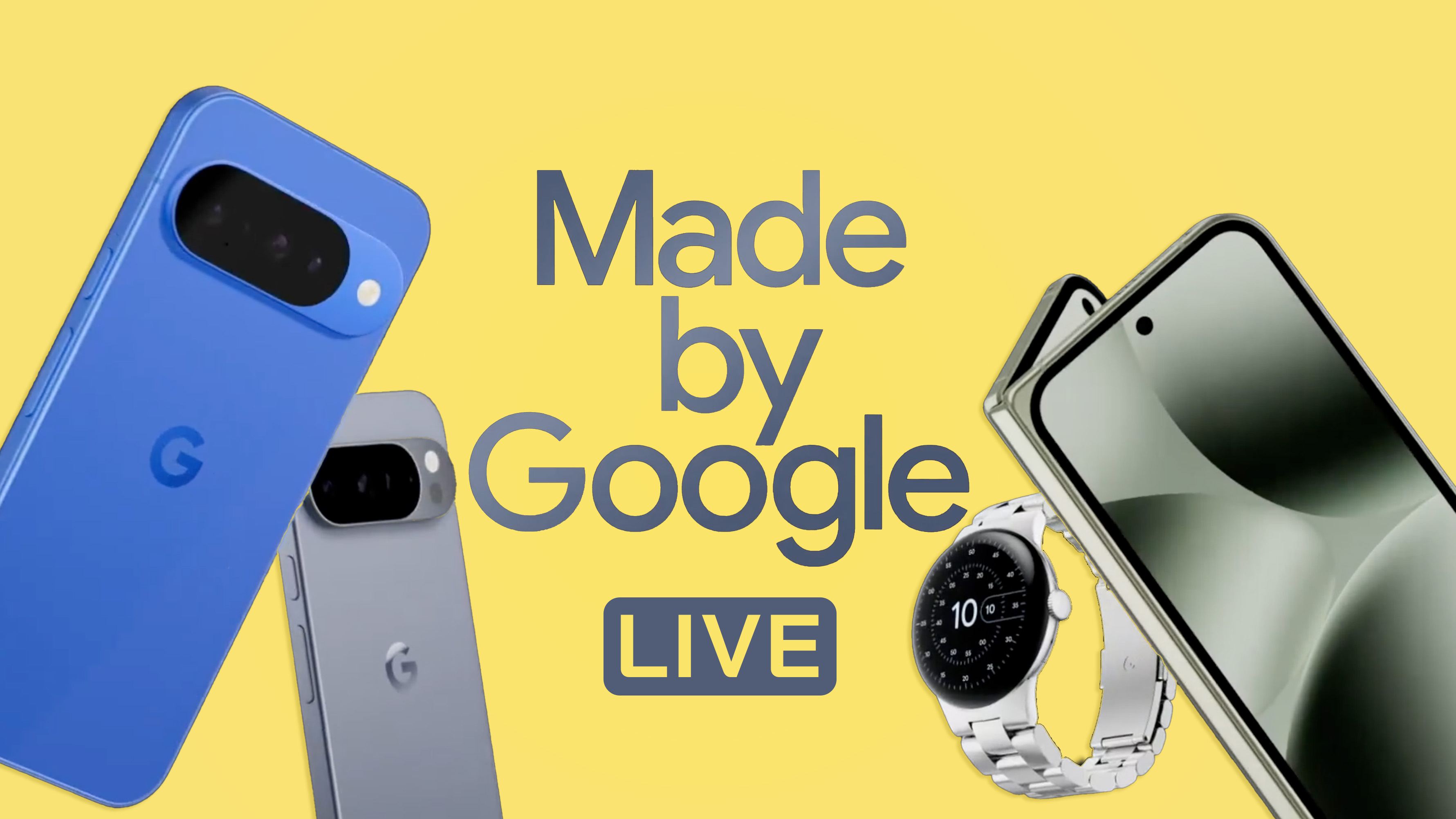 Made by Google live logo with Pixel products