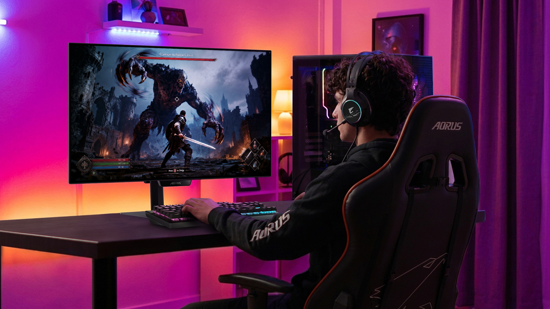The new Aorus OLED gaming monitor