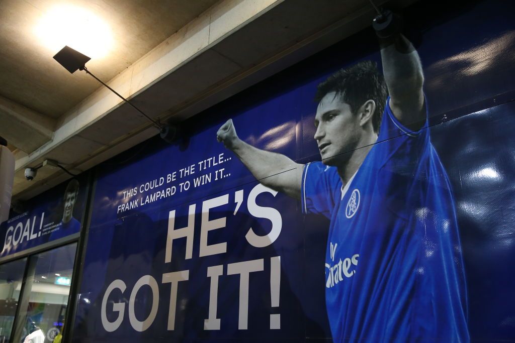 Frank Lampard mural at Chelsea&#039;s Stamford Bridge