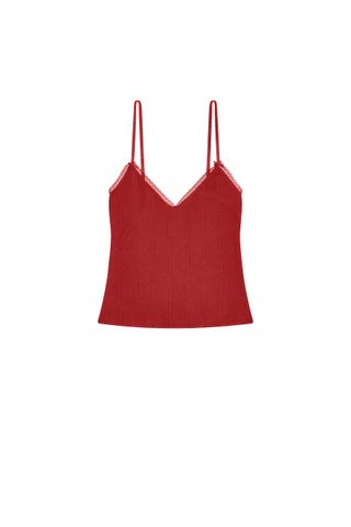 The Long Cami Cherry Red