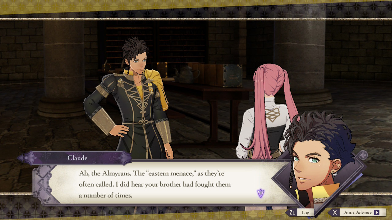 Characters in Fire Emblem: Three Houses with handheld boost mode on