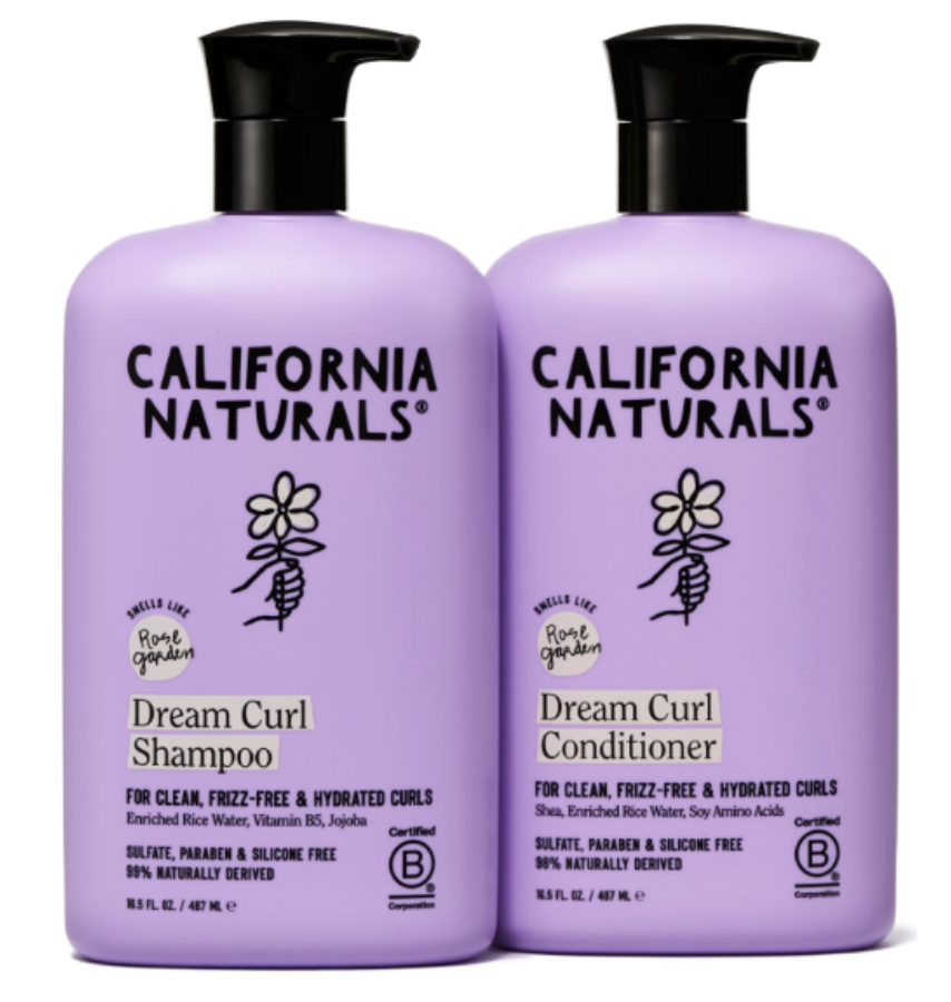 California Naturals purple shamoo and conditioner bottles