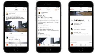 Strava athlete posts can include photos and text, and are open for comments, just like ride files