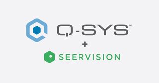 The Q-SYS and SeerVision logo.