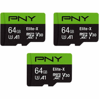 PNY Elite-X 64GB microSD 3-pack |