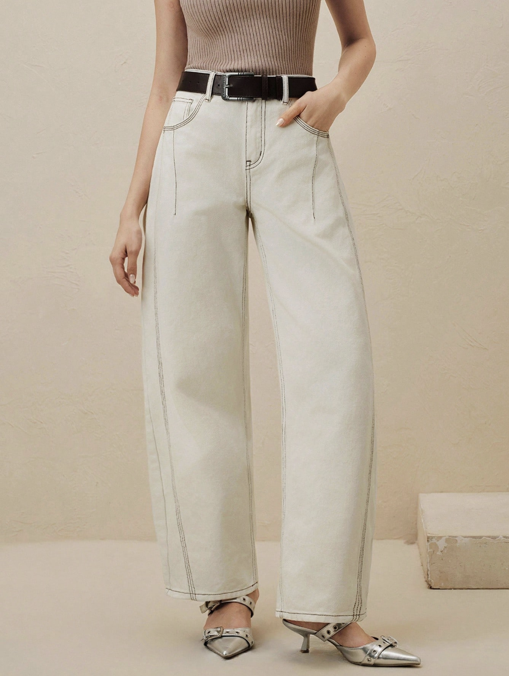 SHEIN x JWoww , Solid Color Pocket Straight Leg Jeans (Was $48)