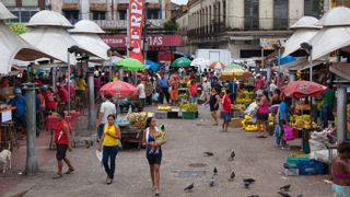 Market stalls in Belém, Brazil